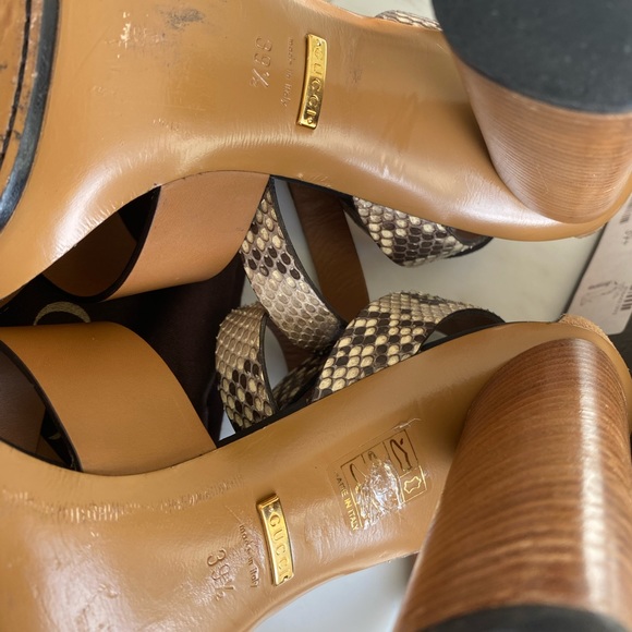 Gucci Python Ankle Wrap Heel Sandal - Picture 14 of 16